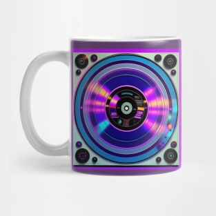 DJ Turntable Purple Holographic Mug